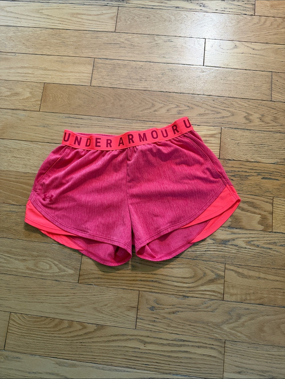 Under Armour Women's Coral-Red Athletic Shorts